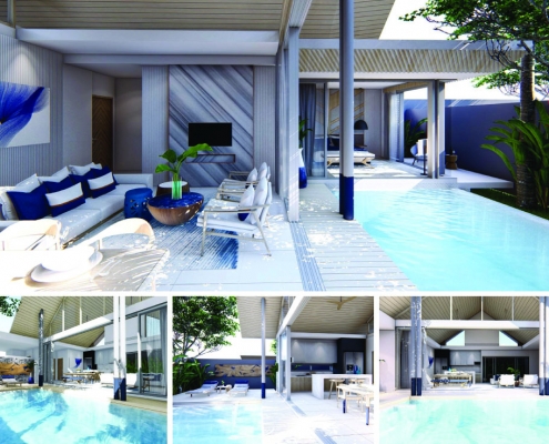 living room of the Pa-Klok Villas for sale in Phuket Thailand.