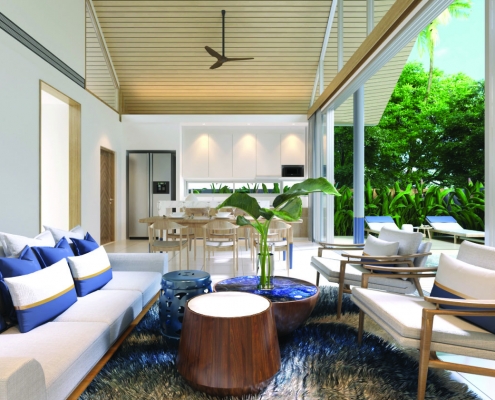 Outdoor balcony at the Pa-Klok Villas for sale in Phuket Thailand.